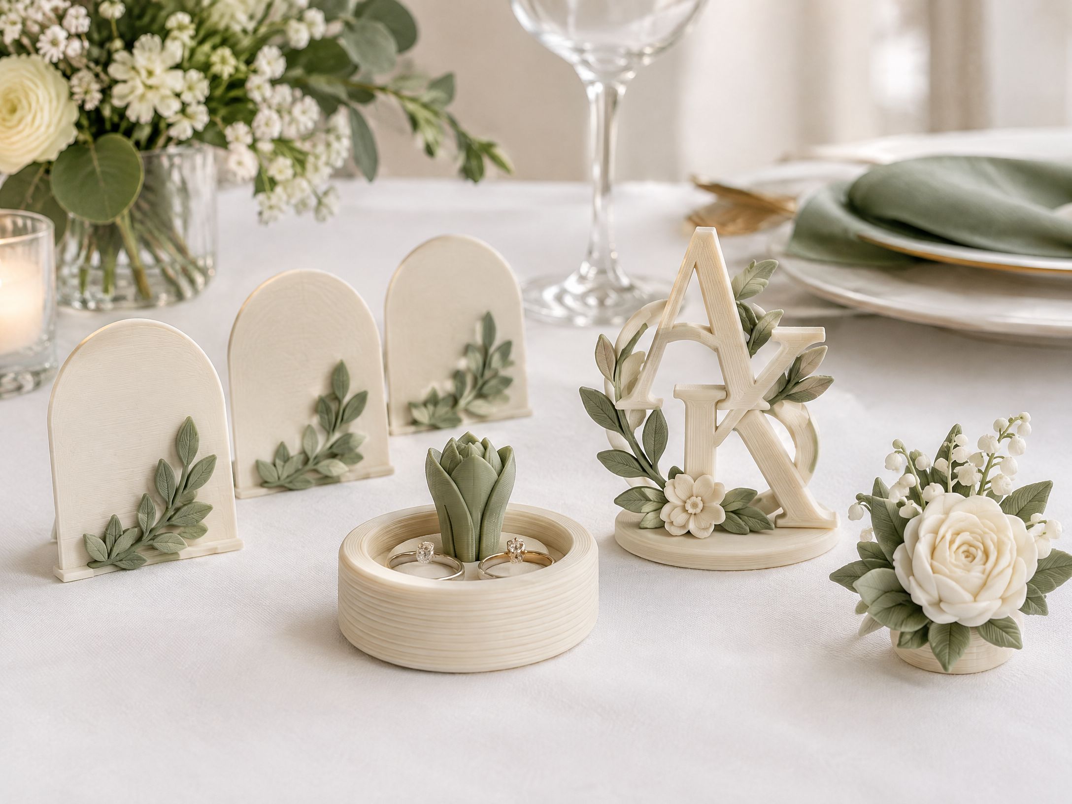Peças comemorativas para casamento