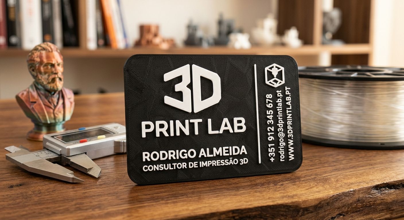 Cartão de visita personalizado em impressão 3D